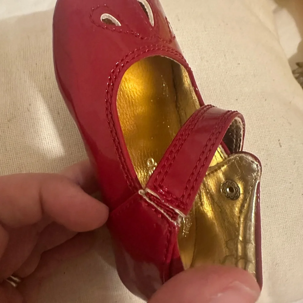 Baby Gap Red Patent Leather Oxford Flats (Infant Size 5)